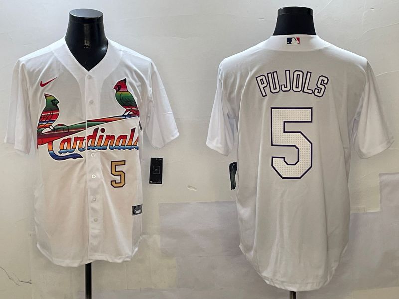 Men St.Louis Cardinals #5 Pujols White Game Mexico 2025 Nike MLB Jersey style 3